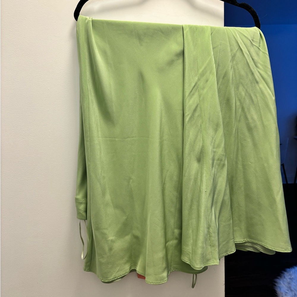 NWT CULT GAIA Beckett Flowy Wide Leg Chiffon Silk Pants in Spearmint Green - Picture 5 of 9